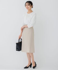 23区 L 【セットアップ対応/洗える】アイアスマットストレッチ セミフレア スカート