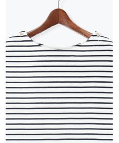 Te chichi ショルダー釦ボーダーカットソー