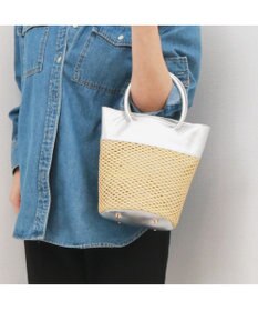 UNBILLION ペルケ perche / エステルメッシュ・牛革丸手2wayバケツバッグ