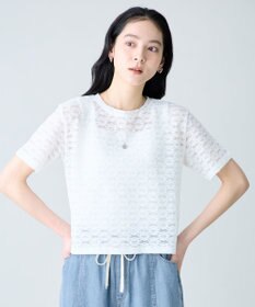 ANY L レースショート丈Tシャツ