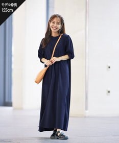 Tiaclasse L 【洗える】ボリュームパフスリーブAラインワンピース