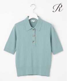 23区 【R(アール)】シルクコットン ポロカラー リブニット