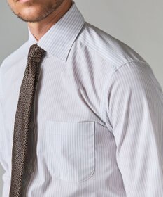 GOTAIRIKU 【形態安定】PREMIUMPLEATS_セミワイドカラー 通年ドレスシャツ（ストライプ）