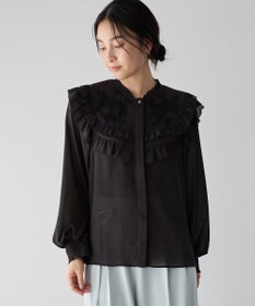 YECCA VECCA ラッフルレースブラウス