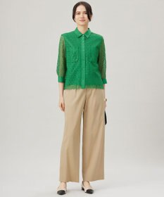 自由区 L 【セットアップ対応・洗える】ドレープツイルワイド パンツ