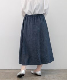 caqu gather skirt ゆったりシルエットデニムスカート