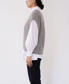 TOQUE 〈大草直子さんアドバイザー〉ベビーアルパカ×シルクハニカムニットフレンチトップス