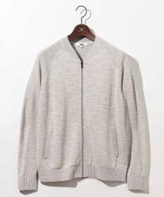 JOSEPH ABBOUD 【イタリア糸使用/清涼感/軽い/洗える/サスティナブル】スラブギマ ニット  ジップ ブルゾン