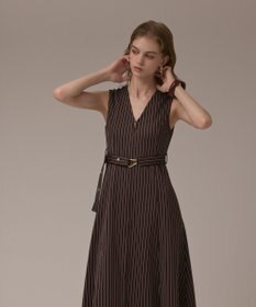 GRACE CONTINENTAL ストライプジャージワンピース