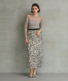 GRACE CONTINENTAL フェザーレオパードスカート