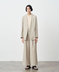 ATON LINEN OXFORD | ノーカラージャケット