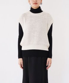 TOQUE 〈大草直子さんアドバイザー〉ベビーアルパカ×シルクハニカムニットフレンチトップス