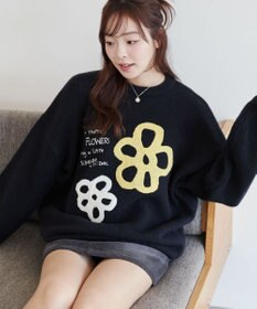 WEGO フラッフィーグラフィックBIGニットプルオーバー