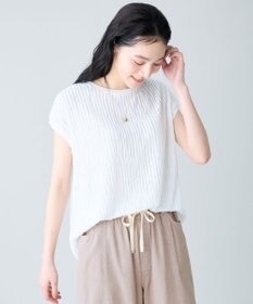 ANY L レースフレンチスリーブプルオーバー