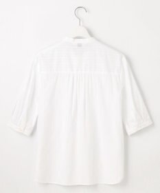 J.PRESS LADIES S 【洗える】セルロースカラミストライプ バンドカラー ブラウス