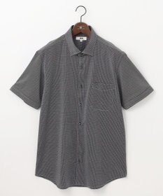 JOSEPH ABBOUD 【キングサイズ・快適な着心地/イージーケア】コンパクトジャージースクエアジャガート 半袖 シャツ