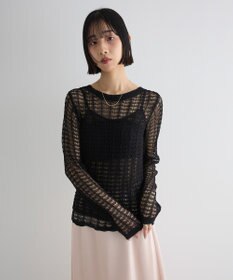 Green Parks ＳＥＴ２点　クロシェ風ニットプルオーバー