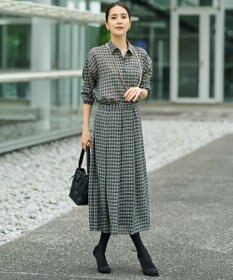 自由区 S 【セットアップ対応可】ハイツイストシアーチェック シャツ