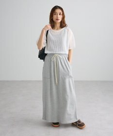 Green Parks メッシュ５分袖ニットプルオーバー