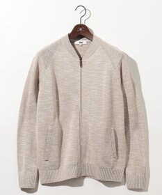 JOSEPH ABBOUD 【イタリア糸使用/清涼感/軽い/洗える/サスティナブル】スラブギマ ニット  ジップ ブルゾン