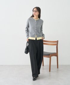 earth music&ecology 【コットン混紡】バイカラーレイヤード風カーディガン