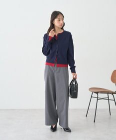 earth music&ecology 【コットン混紡】バイカラーレイヤード風カーディガン