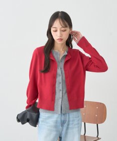 earth music&ecology 【コットン混紡】バイカラーレイヤード風カーディガン