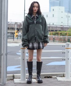 WEGO 【ユニセックス着用ITEM/MLサイズ展開】ショートグラフィックZIPパーカー