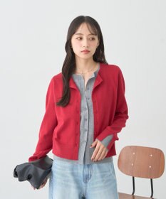 earth music&ecology 【コットン混紡】バイカラーレイヤード風カーディガン