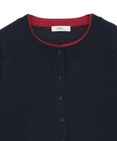 earth music&ecology 【コットン混紡】バイカラーレイヤード風カーディガン