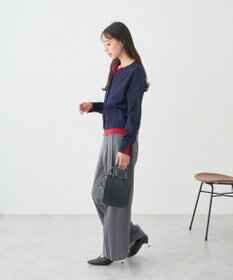 earth music&ecology 【コットン混紡】バイカラーレイヤード風カーディガン