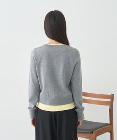 earth music&ecology 【コットン混紡】バイカラーレイヤード風カーディガン