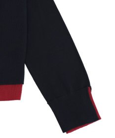 earth music&ecology 【コットン混紡】バイカラーレイヤード風カーディガン