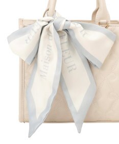 Maison de FLEUR スカーフ付きリボンキルティング2Wayスクエアトート