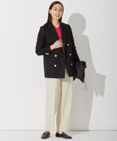 自由区 【WEB限定カラー有/洗える】コットンアセテート チュニック丈ニット