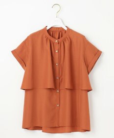 ANY SIS L 【洗える】バンドカラーレイヤード ブラウス