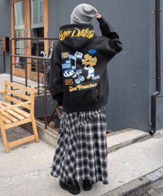 WEGO 【ユニセックス着用ITEM】別注BENDAVISグラフィックプルパーカー