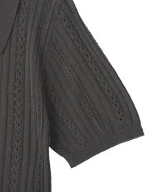 CRAFT STANDARD BOUTIQUE レースニット衿付き半袖カーディガン