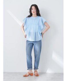 earth music&ecology コットンボイルフリルブラウス