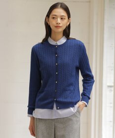 J.PRESS LADIES 【洗える】KNIT BASIC クルーネック カーディガン