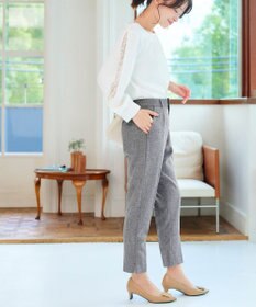 Tiaclasse 【洗える】麻調テーパードパンツ