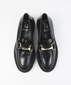 極美品 ルカグロッシ ビットローファー 36 厚底 本革 黒 金色 イタリア ルカ グロッシ Luca Grossi ビットローファー （グレー） -インポート