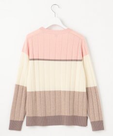 J.PRESS LADIES 【洗える】WOOL BLEND AIR カラーブロック ニット