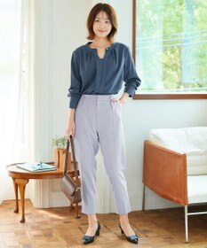 Tiaclasse 【洗える】麻調テーパードパンツ