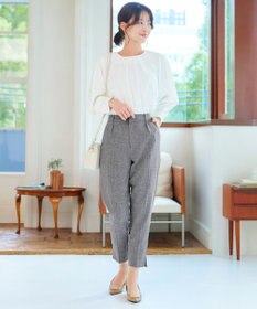 Tiaclasse 【洗える】麻調テーパードパンツ