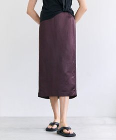 BEIGE， CASSITER / リネンブレンド サテンスカート