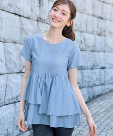 Tiaclasse 麻調２段フレアチュニック