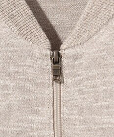 JOSEPH ABBOUD 【イタリア糸使用/清涼感/軽い/洗える/サスティナブル】スラブギマ ニット  ジップ ブルゾン