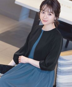 Tiaclasse 【洗える】タックパフスリーブボレロ