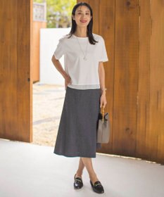 J.PRESS LADIES L 【接触冷感】コットンスムース カフス袖 カットソー